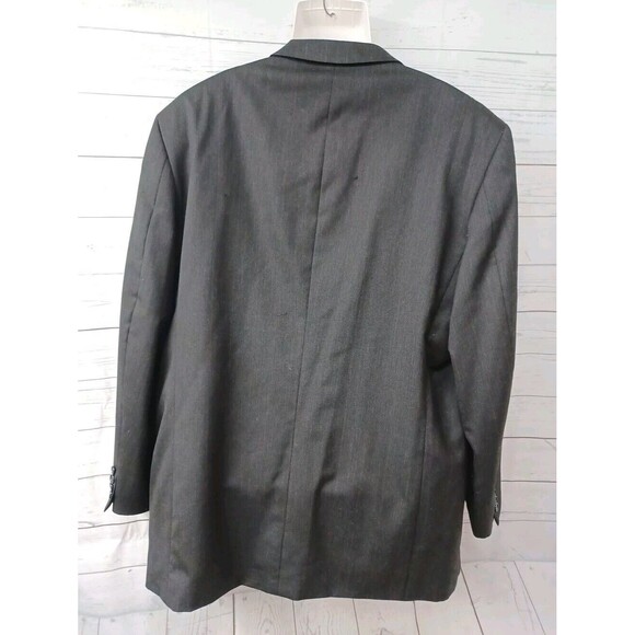 Albert Nipon Men's Black Charcoal 100% Wool Blazer Jacket Sz 48L - Picture 4 of 6
